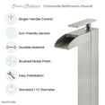 thumbnail image 3 of Concorde Single Hole, Single-Handle, High Arc Waterfall, Bathroom Faucet in Brushed Nickel, 3 of 13