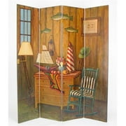 Wayborn Hand Painted Fisherman Room Divider