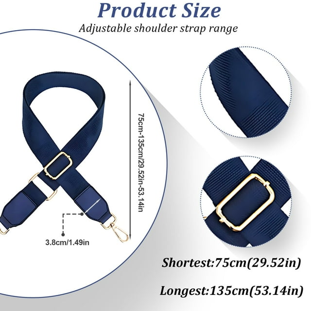 Becaristey Simple Bag Strap Replacement Exquisite Craft And High-end Texture No Loose Thread Shoulder Bag Strap Blue