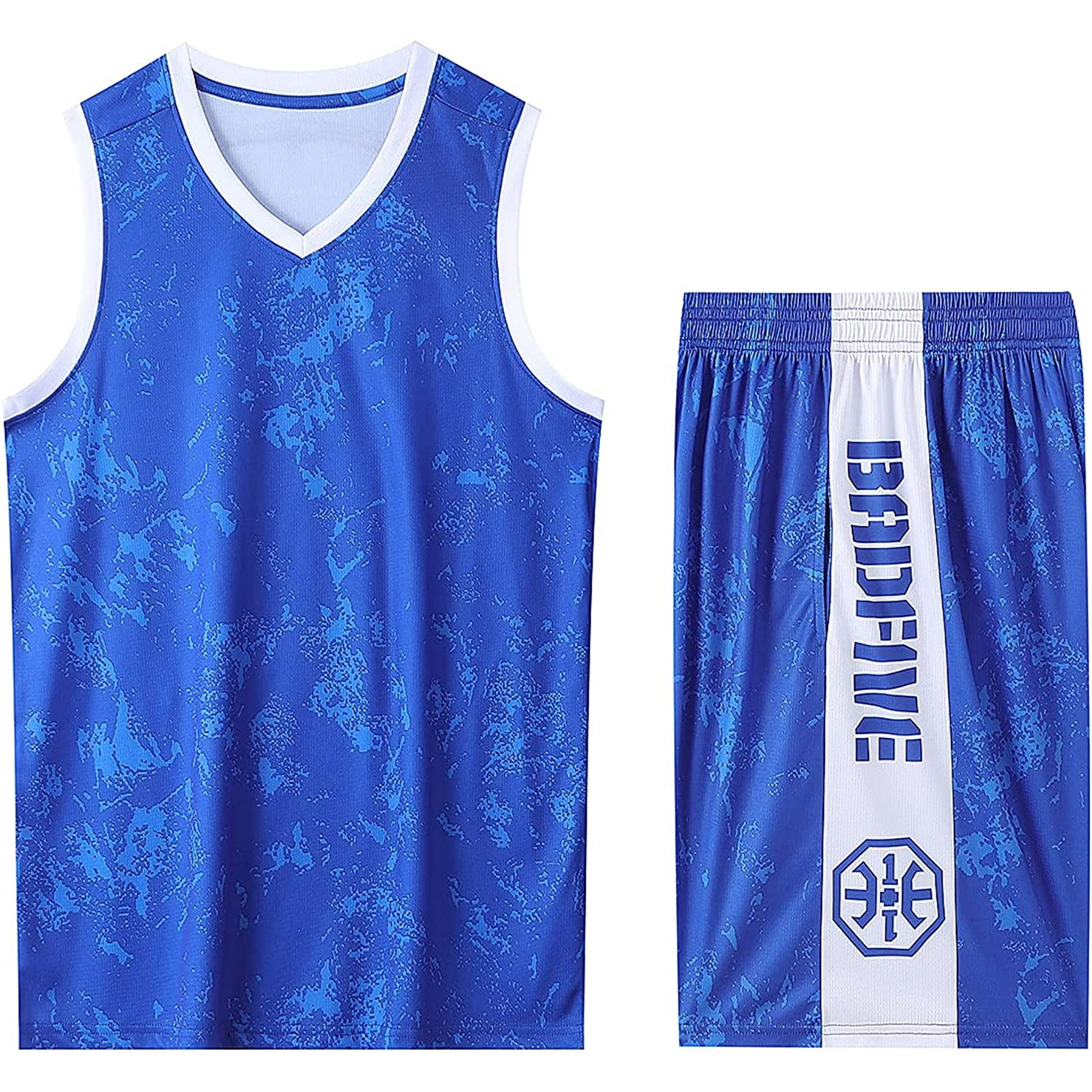 Basketball Jersey and Shorts Set 2 Pieces Breathable Fashion Print Vest and  Short Pants Training Set 