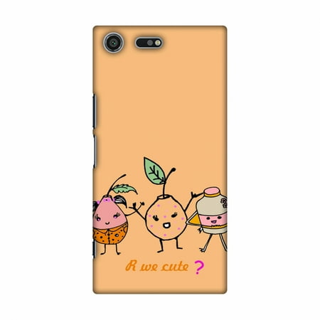 - Sony Xperia XZ Premium Case - Are we cute?- Peach, Hard Plastic Back Cover, Slim Profile Cute Printed Designer Snap on Case with Screen Cleaning Kit