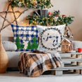 thumbnail image 4 of Buffalo Check Christmas Decorations Set of 4 Throw Pillow Covers Blue White Truck with Christmas Tree Reindeer Joy Believe Pillow Cases Cotton Linen 18x18 Inch Winter Snowflake Pillowcase, 4 of 6