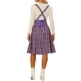 thumbnail image 3 of INSPIRE CHIC Overall Plaid Dress for Women's Christmas Tartan Pinafore Suspender Skirt XL Purple, 3 of 5