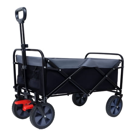 CoSoTower 150L Collapsible Wagon Cart Foldable, Utility Garden Wagon with 360Lbs Weight Capacity, Heavy Duty Portable Sport Wagon with Wheels for Outdoor, Grocery, Shopping