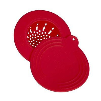 Core Red Stitch - Core Kitchen Clean Solutions In-Sink Silicone Drain Strainer with Lid - Red