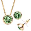 Swarovski Crystal 14kt Gold-Plated Necklace and Earring Set, Available in 12 Birthstones