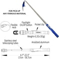 thumbnail image 2 of AmeriLuck  Telescopic Pickup Tool with LED Flashlight, Extensible Rod with 360 Deg. Bendable Adjustable Magnetic Head, 4 x LR44 Batteries Included (22.3", Silver), 2 of 4