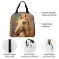 thumbnail image 3 of Yiaed Rainbow White Horse Print Insulated Lunch Bag Reusable Cute Tote Lunch Box, Leakproof Cooler Lunch Bags for Work Office Travel School Picnic, 3 of 5