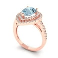 thumbnail image 2 of Halo Engagement Ring for Women - 2.48ct Natural Swiss Blue Topaz in 14K Rose Gold Promise Ring, 2 of 6