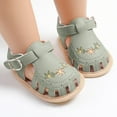 thumbnail image 2 of LIIPEE Girls Boys Sandals Summer Cute Flower Embroidery Closed Toe Non- Soft Sole Shoes Toddler Comfort School Sandal,Green,12-18 Months, 2 of 5