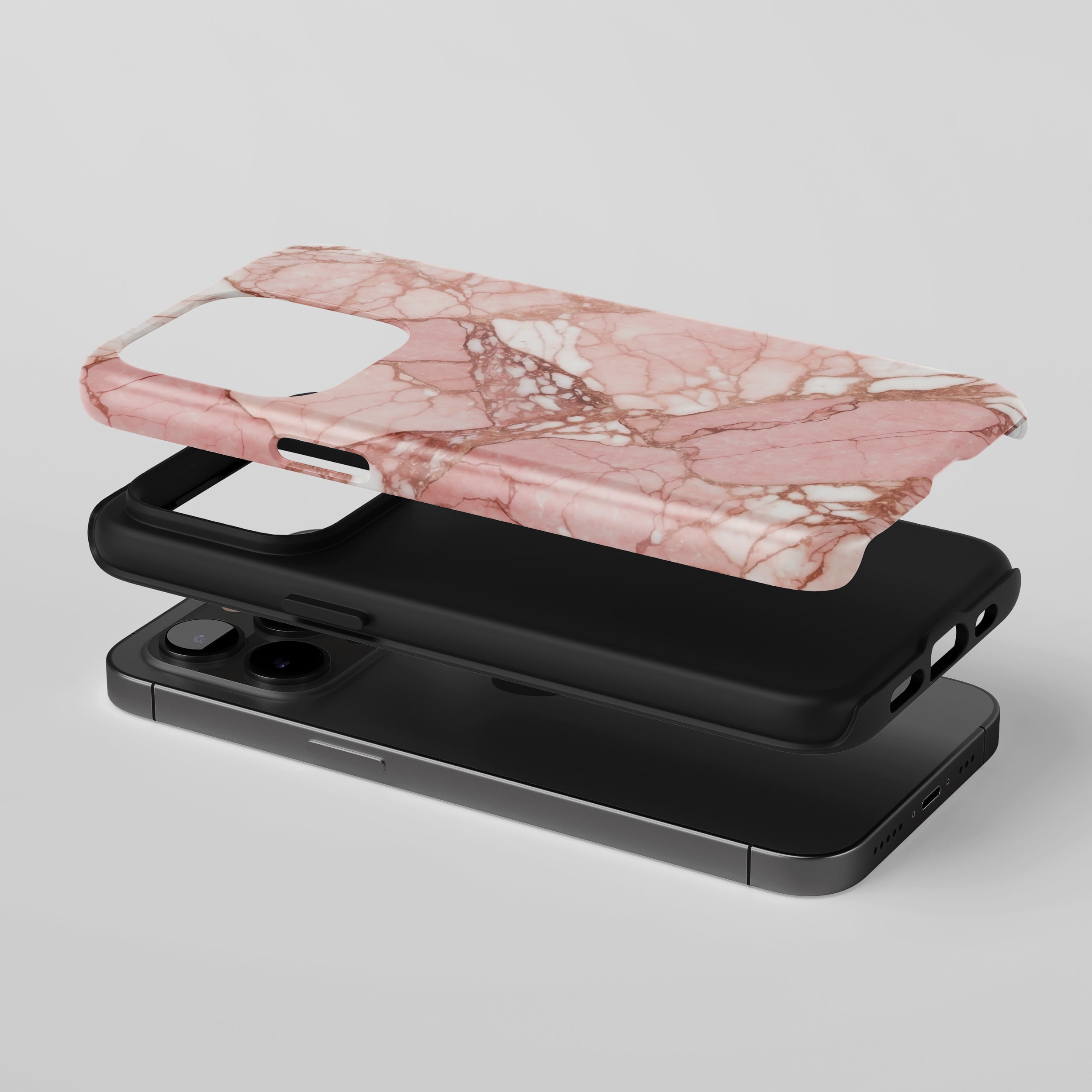 Marble Pink Phone Case For All iPhone Series Tough Protective Phone Case Elegant Marble