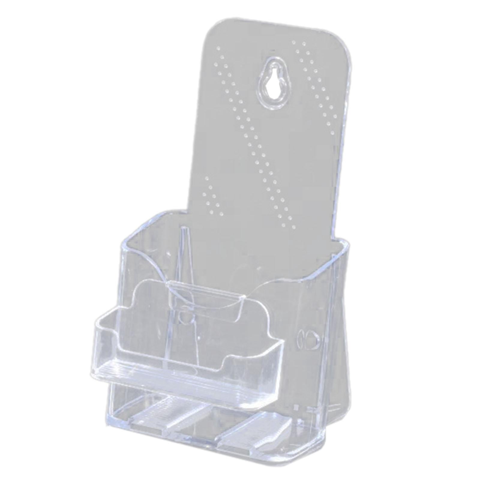 4 Porte-Cartes De Visite Acrylique Transparent - Support Bureau Comptoir - Chacun Tient 70 Cartes - Design Incliné