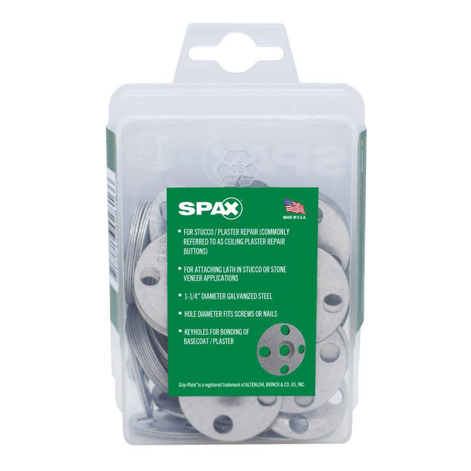 Spax 5042017 1.25 in. Grip-Plate Galvanized Steel Flat Washer - Pack of 80