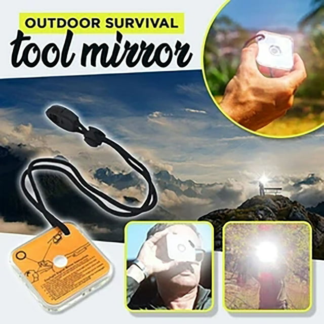 Miroir de Survie à Moins de 5 $! Miroir de Signal de Survie CQCYD, Outil Multifonction de Secours d'Urgence avec Sifflet, Équipement de Survie Extérieur pour Camping Randonnée Chasse, Miroir Réfléchissant en Acrylique