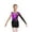 Purple&Black, variant on Aislor Kids Girls Sparkly Rhinestones Mesh Long Sleeve Gymnastic Leotard Dance Bodysuit Top with Shorts Hot Pink&Black 10