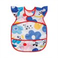 thumbnail image 4 of Tiny Twinkle -  Baby - Mess-Proof Apron Bib Ruffle - Waterproof - Machine Washable - Floral Blue, 4 of 5