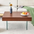 thumbnail image 3 of High Quality Walnut Coffee Table - 31.5"x31.5" with Tempered Glass Legs, 3 of 10