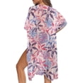 thumbnail image 4 of HELLHERO Pastel Tropical Floral Kimono Swimsuit Cover Up - Lightweight Breathable Beach Cardigan for Summer Vacation, Pool & Resort - Flowy Loose Fit for Women, 4 of 5