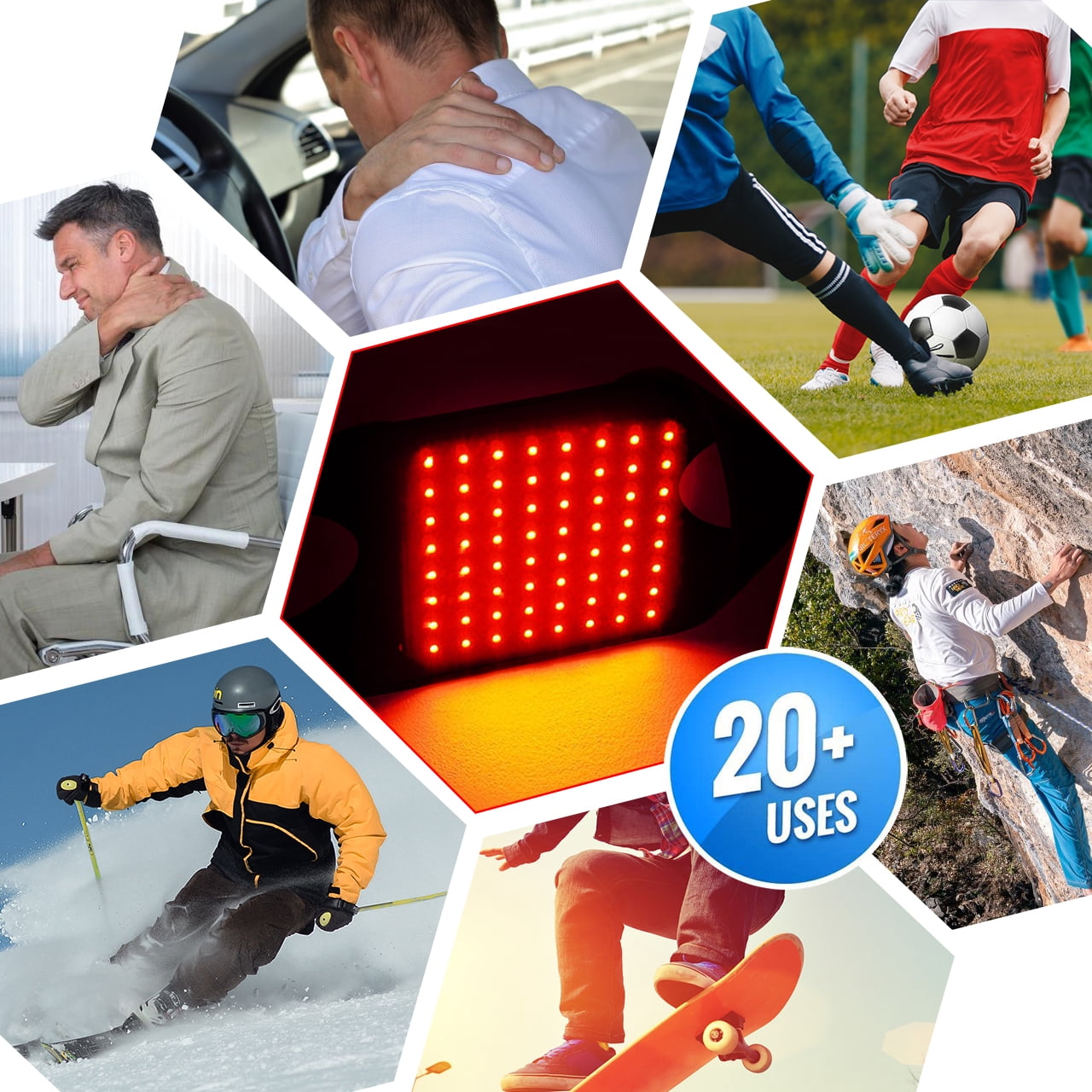 DGYAO Red Light & Infrared Light for Shoulder Back- Muscle Relaxation LED Light Heating Pad Home Use