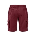 thumbnail image 4 of Dwellite Big and Tall Pants for Men Casual Bermuda Cargo Pant with Pockets Comfort Trousers 2026 Wine 2XL, 4 of 6