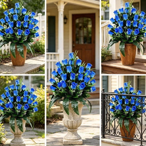 Clearance Under $8.06! Artificial Rose Memorial Flower for Cemetery Decoration and Remembrance