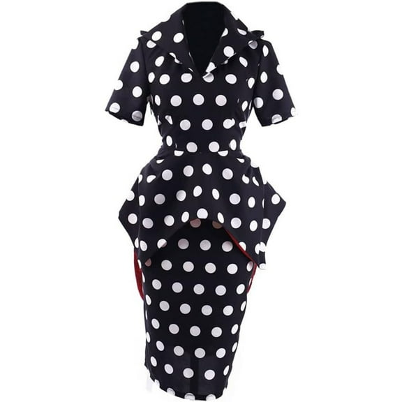 Women's Vintage Polka Dot Dress Set Ghost Mother Dress Beldam Scary Mother Outfits