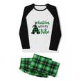 thumbnail image 6 of Elippeo Family Matching Christmas Pajamas, Letter Print Long-Sleeved Tops + Plaid Trousers Sleepwear Outfits, 6 of 6