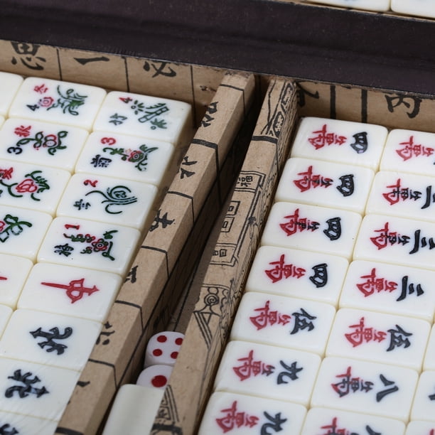 Set De Mahjong Portable Avec Table Pliante – Voyage – Jeu De Société Familial – Acrylique
