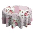 thumbnail image 4 of Pioneer Flower Floral Print Pattern Round Tablecloth 60"x60",Wrinkle Wipeable Table Cloth for Kitchen Dining Room Picnic Patio Party, 4 of 6