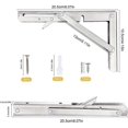 thumbnail image 3 of 2 Pcs Support de Console Pliant en Acier Inoxydable, Support de Console Pliant Rétractable Robuste, 3 of 5