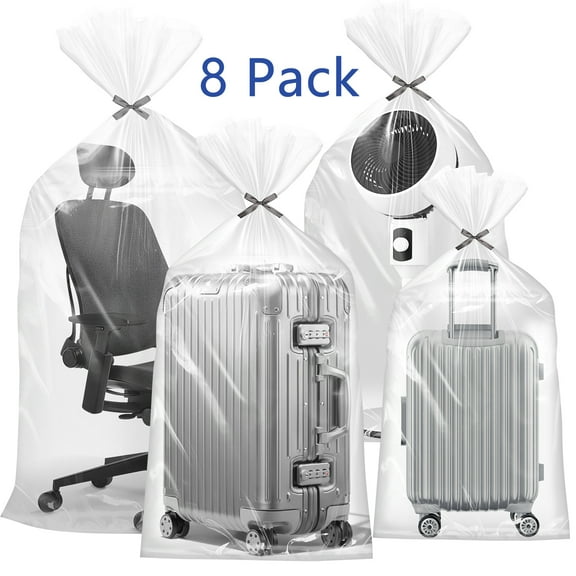 LUIISIS 8 Pack Large Clear Storage Bags, 3.94 Mils Plastic Storage Bags with 40*60 and 35*47 inches, Jumbo Moving Bags for Clothes Toys Sheet Suitcase Furniture
