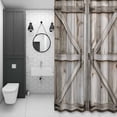 thumbnail image 4 of Countryside Idyllic Shower Curtain for Bathroom Decor, White Barn Door Farmhouse Art Waterproof Fabric Shower Curtain, 72"x78" Set with 12 Hooks, 4 of 9