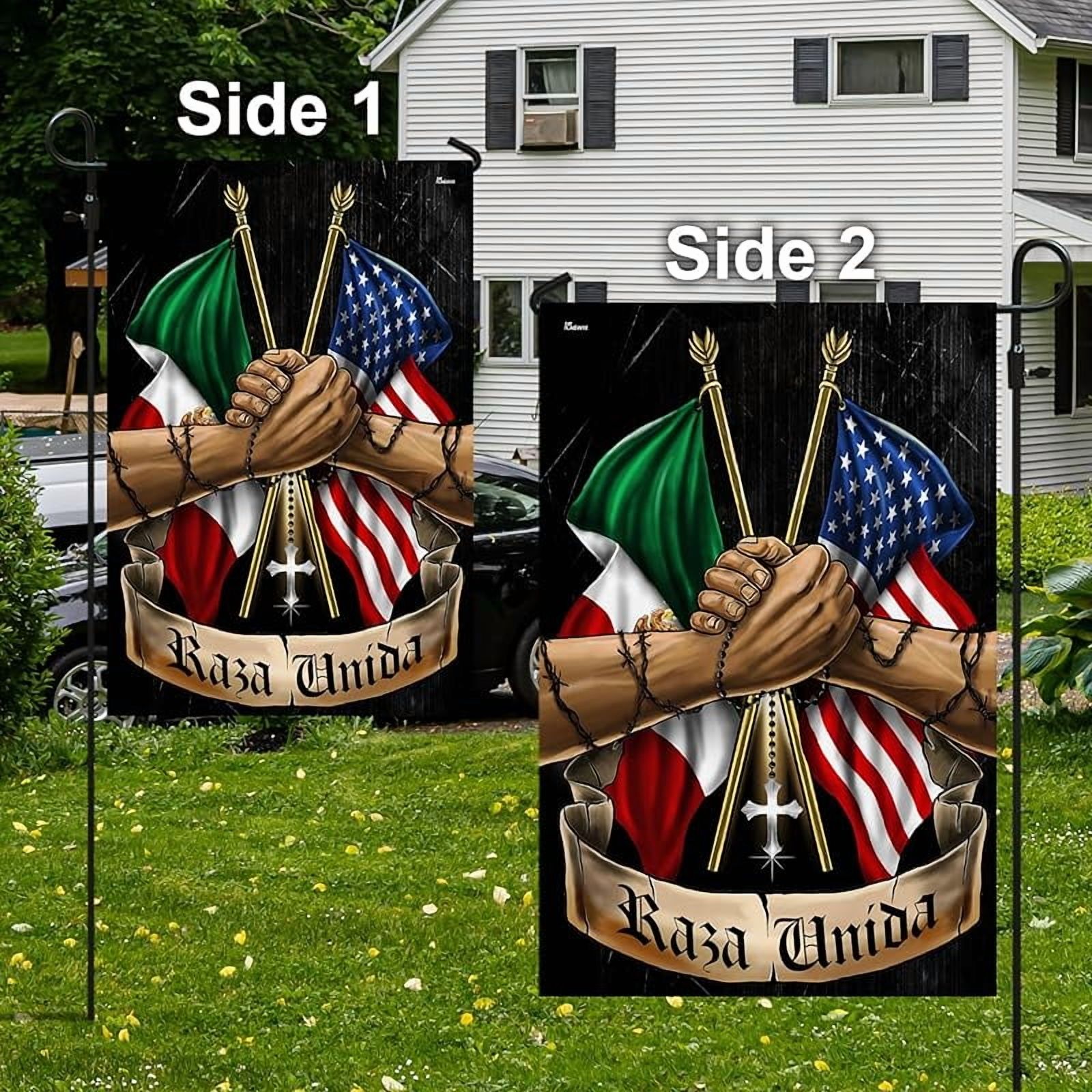 Mexican American Flag - Garden American Flags for Outside 11.5" x 17.5" - US Mexican Flag Garden Decor for Outside, USA Mexico Flag Patriotic Decorations, Outdoor Decor for Patio