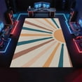 thumbnail image 4 of Retro Color Sunrise Rug 4x8ft Area Rugs Boho Rainbow Sunrise Rugs Soft Washable Non Slip Carpet for Room Living Room Bedroom Entry Floor Mats, 4 of 6
