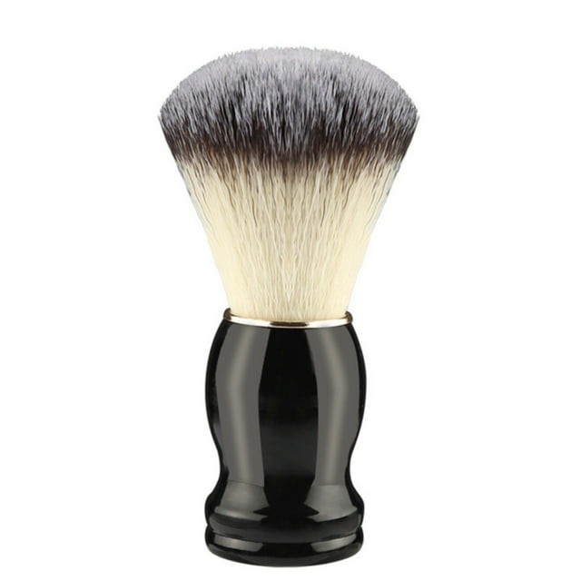 Xihbxyly Cepillo de Barba de Pelo Suave, Mango de Madera para Afeitar y Peinar, Cepillo Facial de Nailon para Exfoliar y Limpiar, Uso Doméstico o de Salón, Kit de Cuidado Masculino, Incluye 1 Cepillo