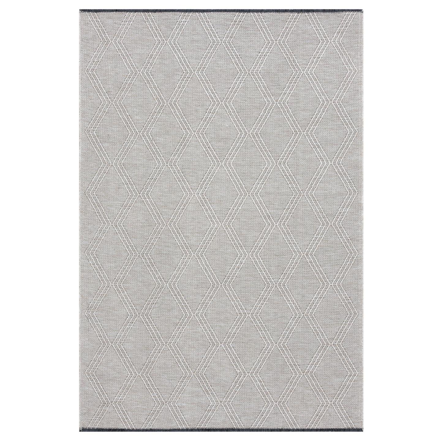 Luxe Weavers Modern Farmhouse Beige 8x10 Washable Area Rug, Anti-Slip Diamond Pattern Carpet