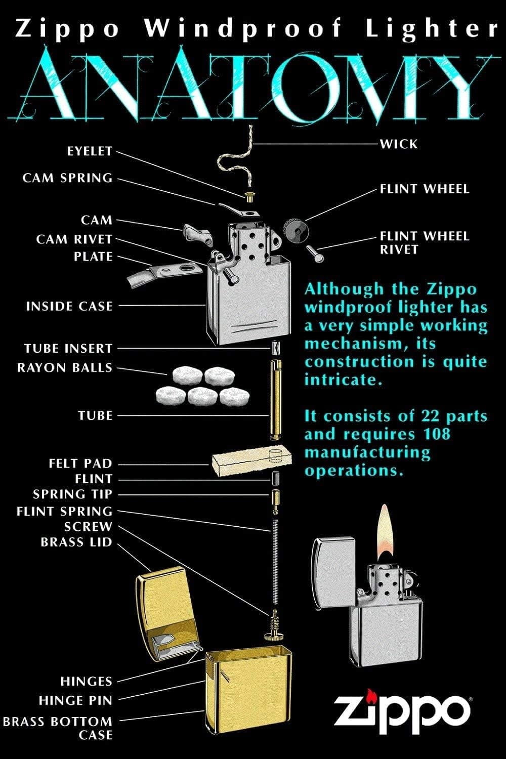 Zippo Lighter-Personalized Custom Message Engraved on Backside Cool Cat Bow Kitten Puddy Windproof Lighter (Bow Kitten #Z5494)