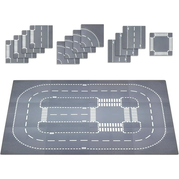 12 PCS Road Base Plate for Building, 10" x 10" Baseplates for City Set, Compatible with All Major Brands