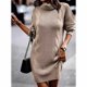 thumbnail image 3 of Suéter de cuello alto de longitud media para mujer, jersey de punto trenzado de manga larga, moda de otoño e invierno para mujer, ropa para mujer, 3 of 6