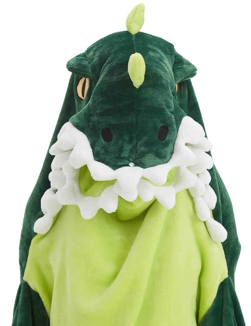 Shark Blanket Hoodie Onesie, Green Wearable Sleeping Bag for Adults, Soft Cozy Costume, L