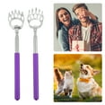 thumbnail image 3 of Unique Bargains 2 Pcs Extendable Bear Claw Stainless Steel Back Scratcher for Men and Women purple, 3 of 6