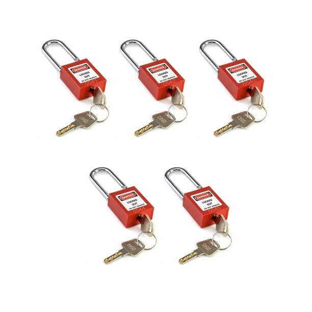 Candado de seguridad QWORK Lockout Tagout con 5 candados y 10 llaves