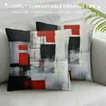thumbnail image 3 of HENGT  Red and Grey Abstract Art Pillow Cover, Modern Black White Wall Decorative Throw Pillows Cushion Cover for Bedroom Sofa Living Room, 3 of 5
