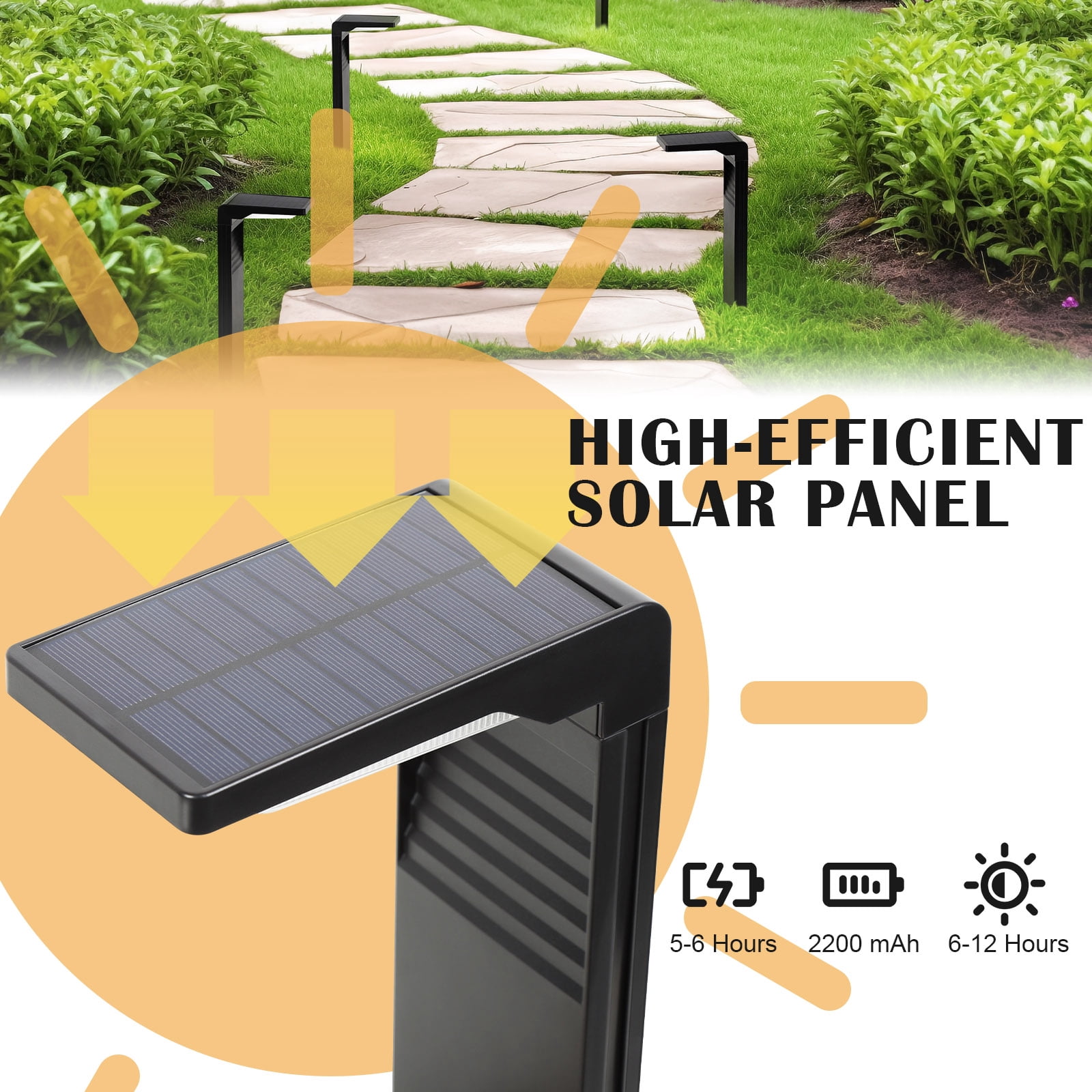Solar Pathway Lights 2 Pack Walkway Path Lights, Cool White