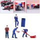 thumbnail image 5 of Figura de diorama diminuta de un reparador de automóviles, modelo de construcción de calles, diseño de carreteras, escenario azul, 5 of 9