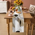 thumbnail image 2 of Brown Boho Geometric Table Runner - 108 Inch Long Country Retro Abstract Lines Leaves Cotton and Linen Blended Dress Scarves Farmhouse Table Runner for Kitchen Dining, Coffee Table, 13" x 108", 2 of 8