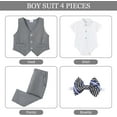 thumbnail image 5 of ZOEREA  Baby Boy Baptism Outfits Short Sleeve+Vest+Tie+Pant Baby Boy Suits Blessing Christening Easter Baby Outfit, 5 of 12