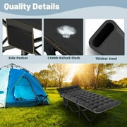 ABORON 2 Packs Camping Cot XL Folding Twin Cot for Outdoor with 2 Sided Cushion & Carry Bag, 28 Wide Foldable Sleeping Cot for Adults, Protable Cots Bed, 900LBS(Max Load)