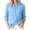 Blue, variant on hoksml Women Mandarin Collar Half Button 3/4 Sleeve Blouse Crinkle Textured Loose Shirt for Office Daily Vacation