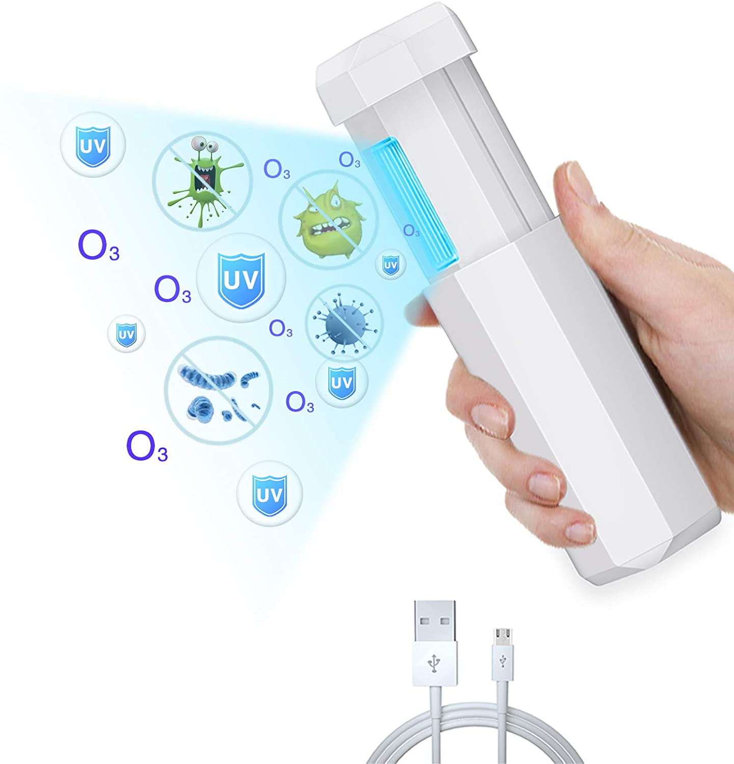 UV Light Sterilizer hanmir Portable Sanitizer Travel Wand for Hotel Household Wardrobe Toilet Car Pet Area